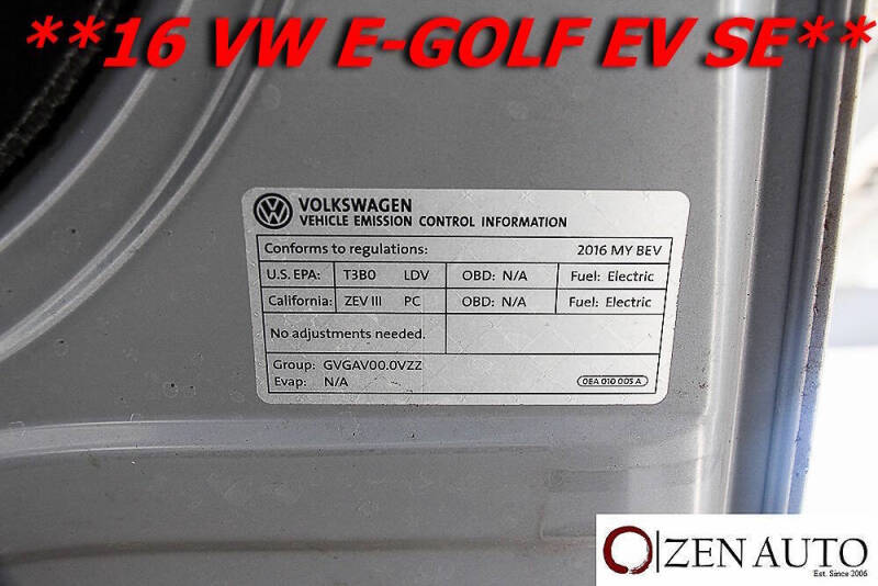 2016 Volkswagen e-Golf SE