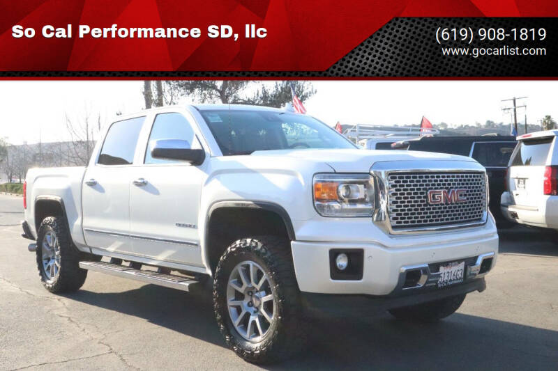 2015 GMC Sierra 1500 for sale at So Cal Performance SD, llc in San Diego CA