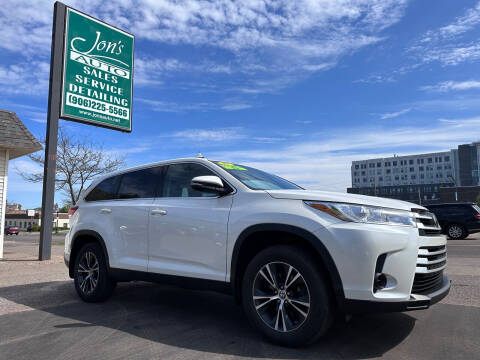 2019 Toyota Highlander for sale at Jon's Auto in Marquette MI