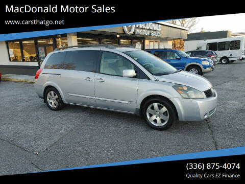 2004 Nissan Quest for sale at MacDonald Motor Sales in High Point NC