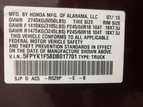 2013 Honda Ridgeline RTL