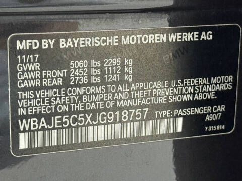 2018 BMW 5 Series 540i