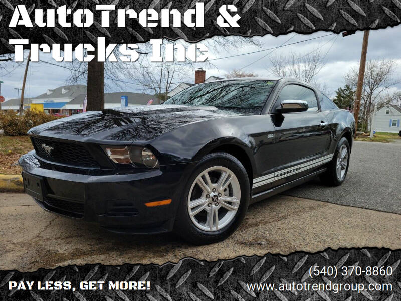 2010 Ford Mustang for sale at AutoTrend & Trucks Inc in Fredericksburg VA