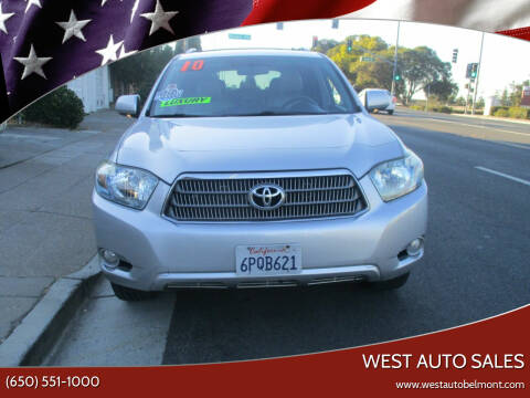 2010 Toyota Highlander Hybrid for sale at West Auto Sales in Belmont CA