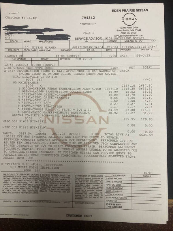 2010 Nissan Murano SL