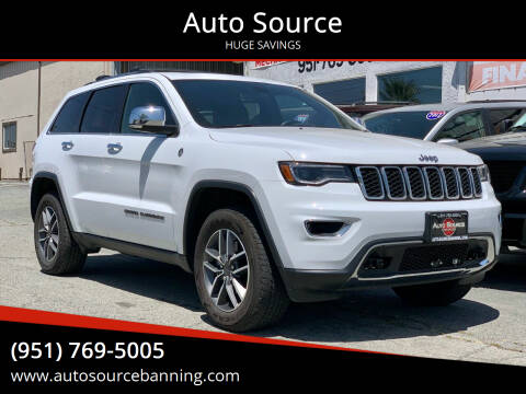 2020 Jeep Grand Cherokee for sale at Auto Source in Banning CA