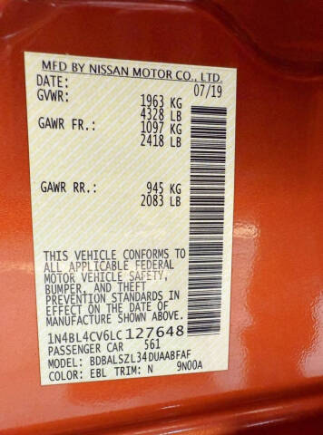 2020 Nissan Altima 2.5 SR