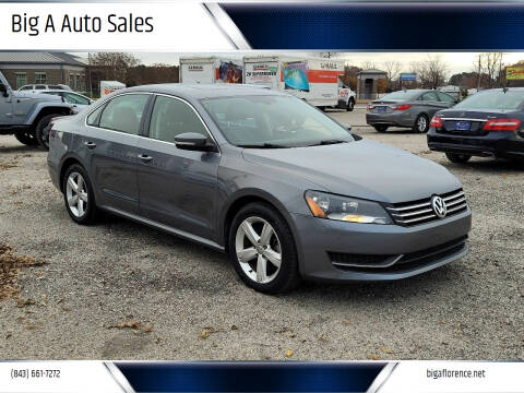 2013 Volkswagen Passat for sale at Big A Auto Sales Lot 2 in Florence SC