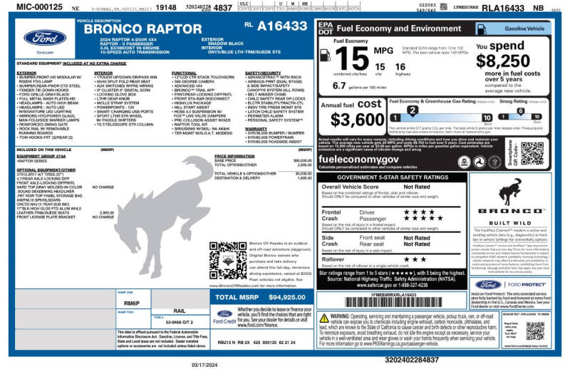 2024 Ford Bronco Raptor