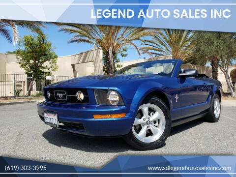 2007 Ford Mustang for sale at Legend Auto Sales Inc in Lemon Grove CA