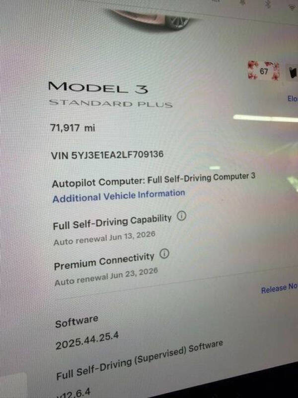 2020 Tesla Model 3 Standard Range Plus