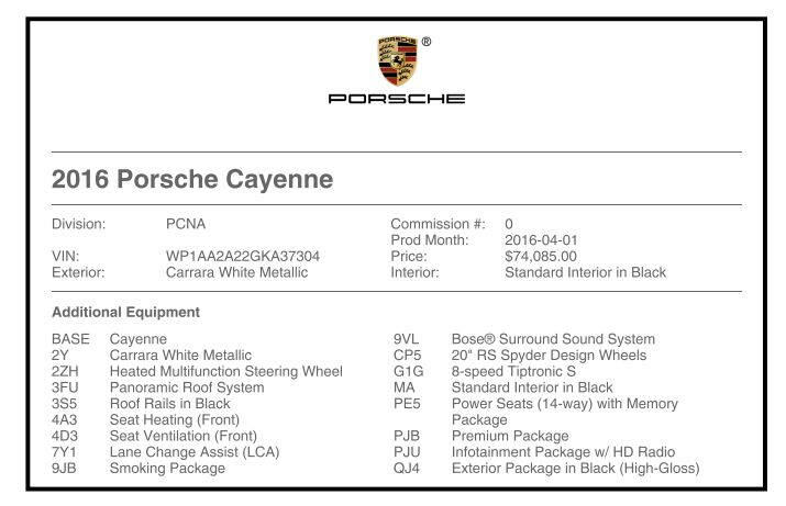 2016 Porsche Cayenne for sale at Bos Auto Inc in Quincy MA