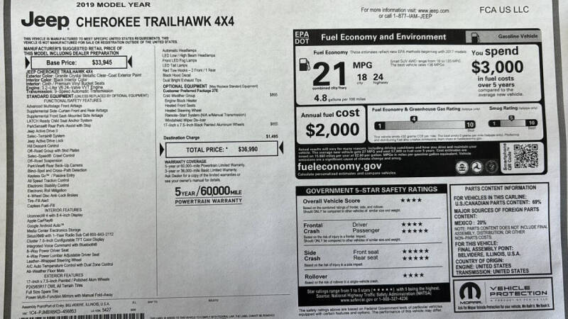 2019 Jeep Cherokee Trailhawk