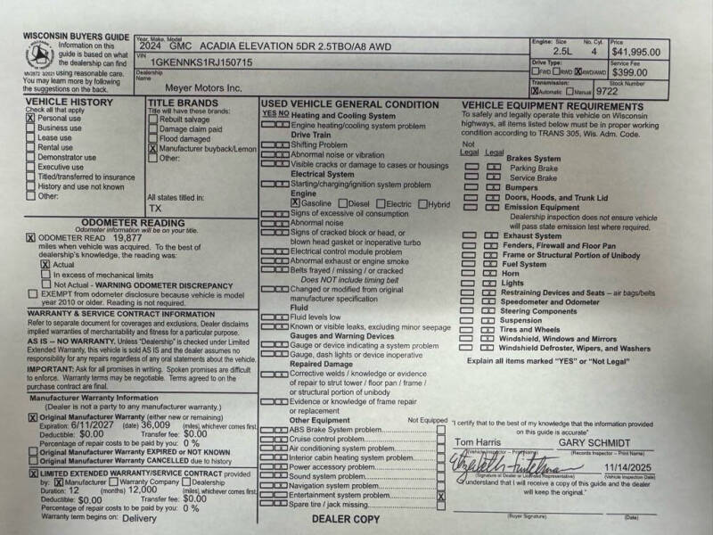 2024 GMC Acadia Elevation