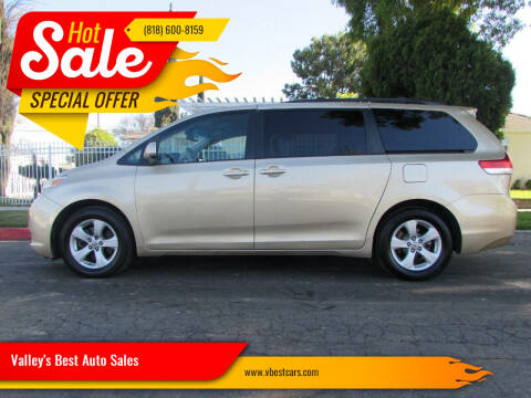 2012 Toyota Sienna for sale at Valley's Best Auto Sales in Reseda CA