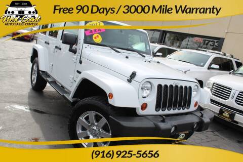 2013 Jeep Wrangler Unlimited for sale at West Coast Auto Sales Center in Sacramento CA