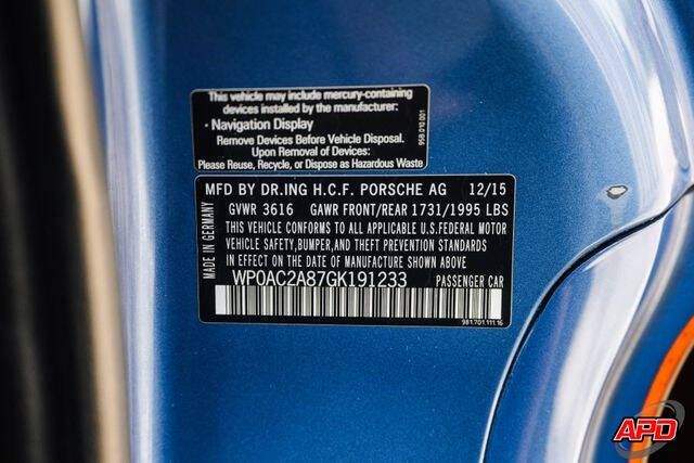 2016 Porsche Cayman GT4