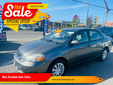 2008 Toyota Corolla for sale at New Creation Auto Sales in Everett WA