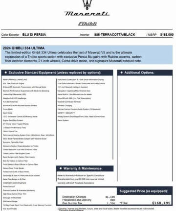 2024 Maserati Ghibli 334 Ultima
