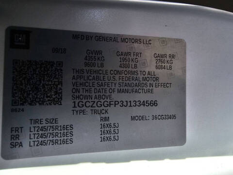 2018 Chevrolet Express 3500