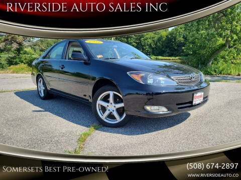 2002 Toyota Camry for sale at RIVERSIDE AUTO SALES INC in Somerset MA