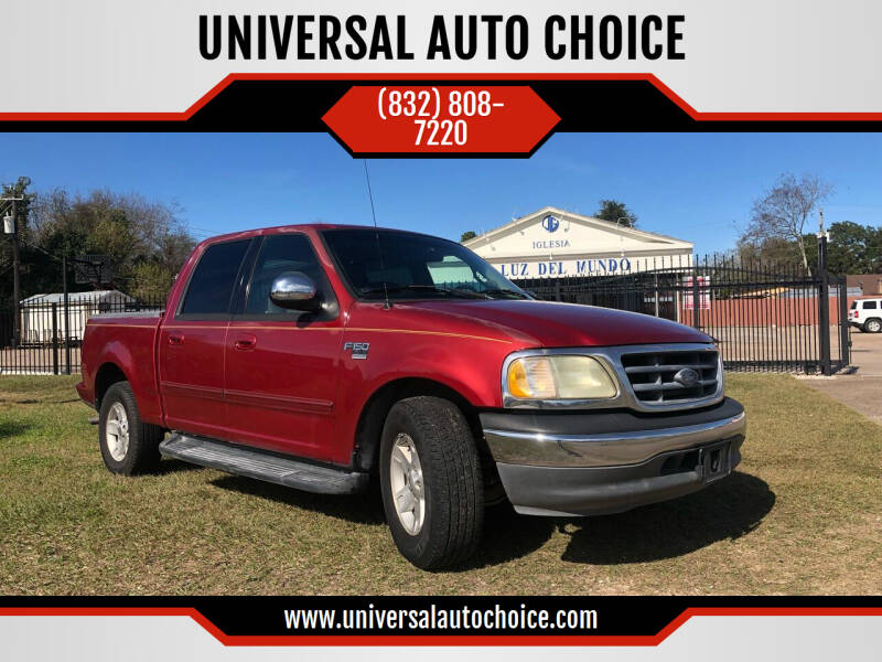 2002 Ford F-150 for sale at UNIVERSAL AUTO CHOICE in Houston TX