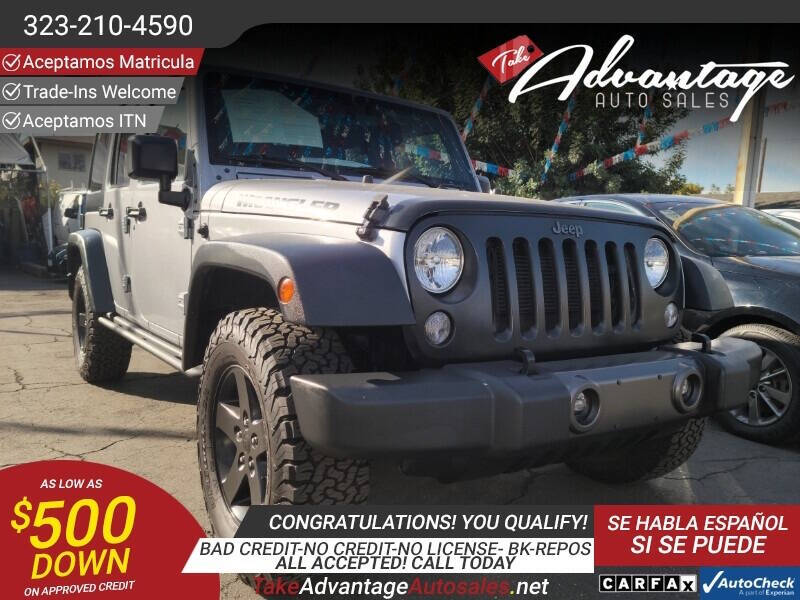 2016 Jeep Wrangler Unlimited for sale at ADVANTAGE AUTO SALES INC in Bell CA