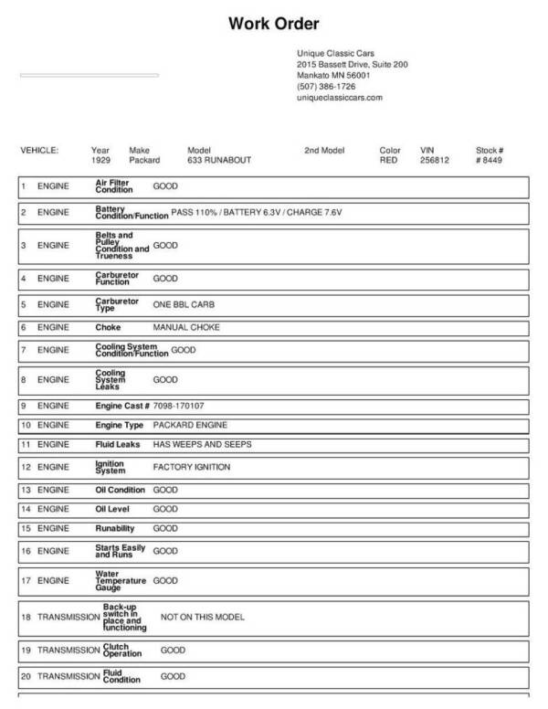 1929 Packard 633 Standard 8 Runabout