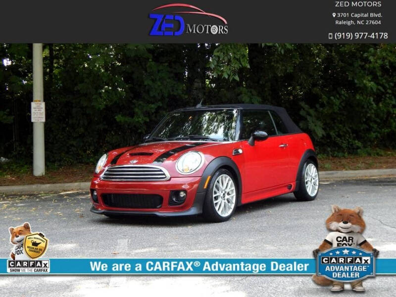 2014 MINI Convertible for sale at Zed Motors in Raleigh NC