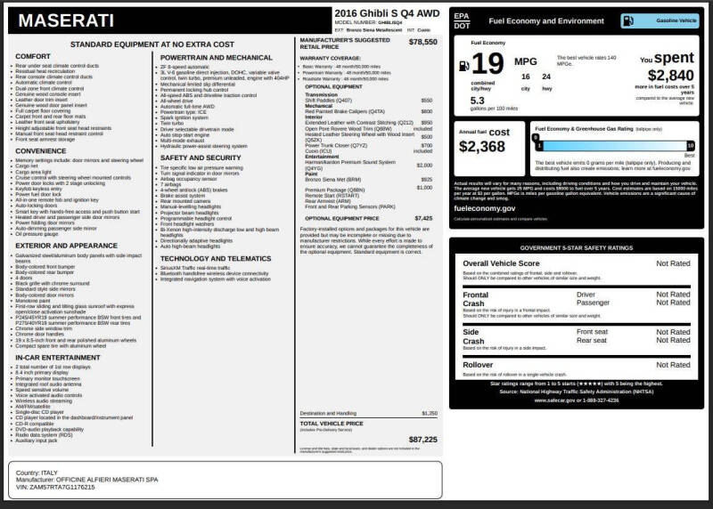 2016 Maserati Ghibli S Q4