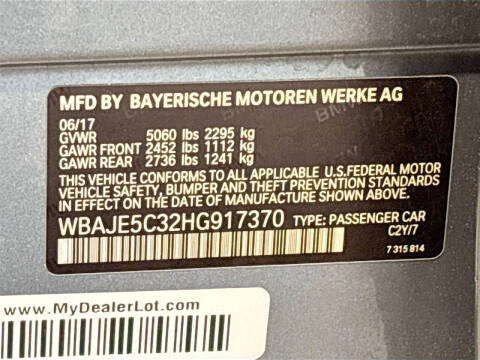 2017 BMW 5 Series 540i