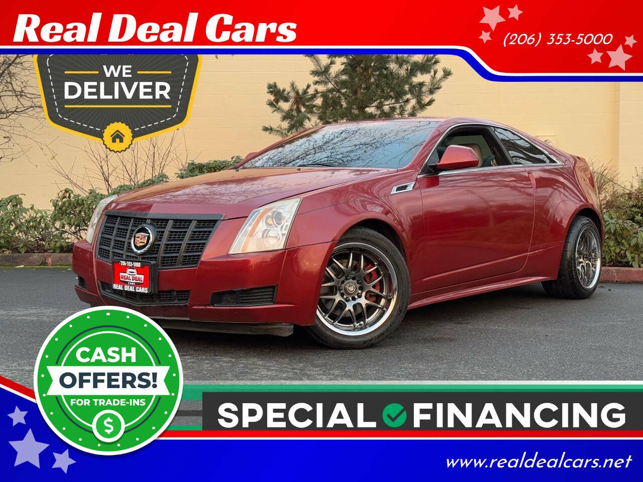 Red 2014 Cadillac CTS 3.6L 3.6L 2dr Coupe 1