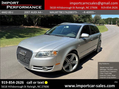 2007 Audi A4 for sale at Import Performance Sales in Raleigh NC