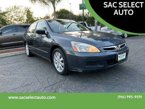 2007 Honda Accord for sale at SAC SELECT AUTO in Sacramento CA