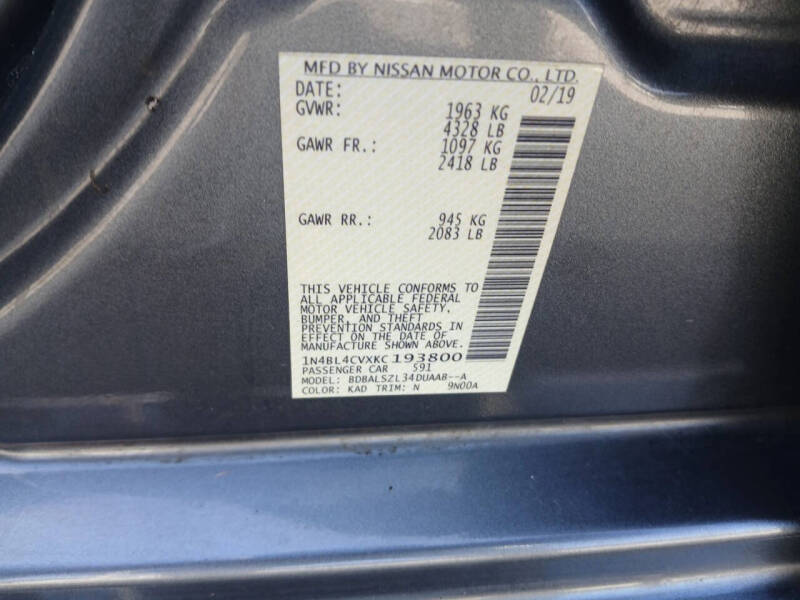 2019 Nissan Altima 2.5 SR