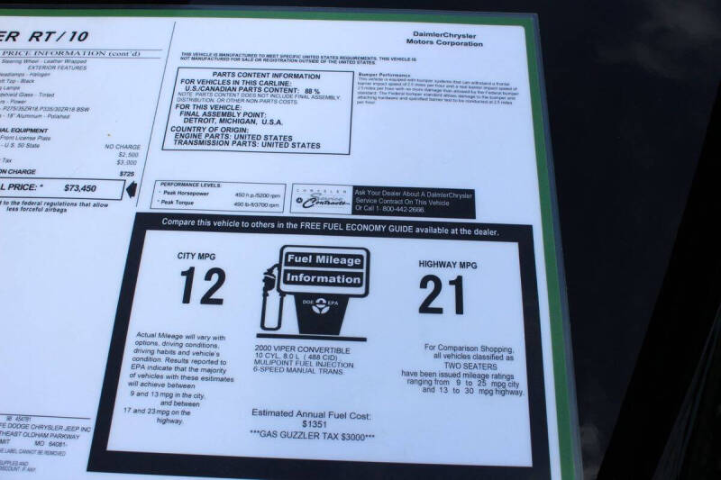 2000 Dodge Viper RT/10