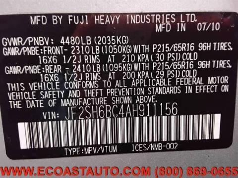 2010 Subaru Forester 2.5X