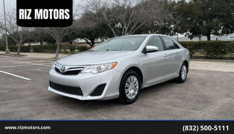 2012 Toyota Camry for sale at RIZ MOTORS in Stafford TX