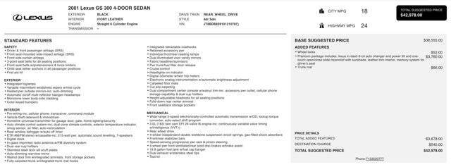 2001 Lexus GS 300