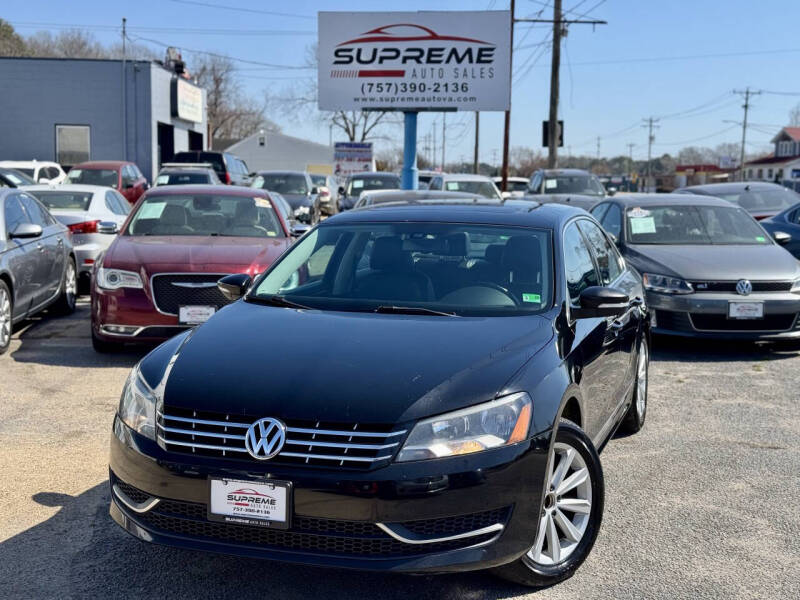2012 Volkswagen Passat for sale at Supreme Auto Sales in Chesapeake VA