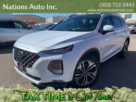 2019 Hyundai Santa Fe for sale at Nations Auto Inc. in Denver CO