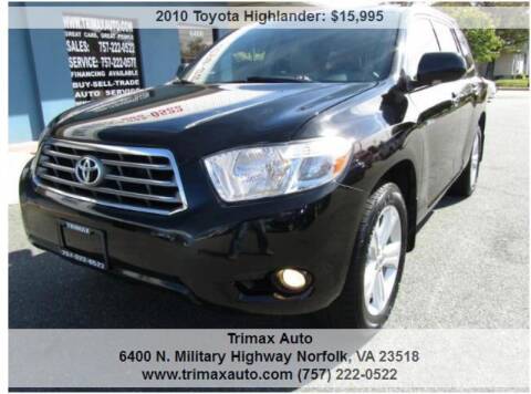 2010 Toyota Highlander for sale at Trimax Auto Group in Norfolk VA