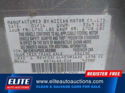 2016 Nissan Versa 1.6 S