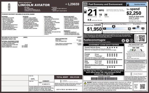 2020 Lincoln Aviator Standard
