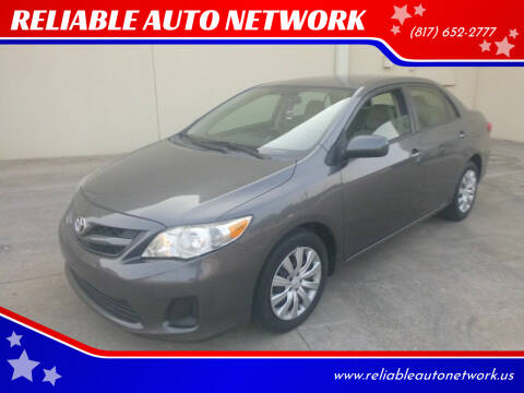 2012 Toyota Corolla for sale at RELIABLE AUTO NETWORK in Arlington TX