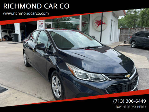 2016 Chevrolet Cruze for sale at RICHMOND CAR CO in Richmond TX