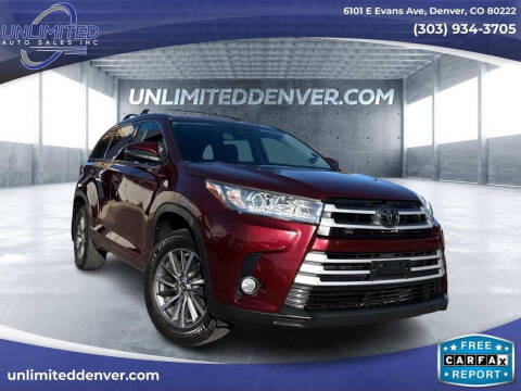 2018 Toyota Highlander for sale at Unlimited Auto Sales in Denver CO