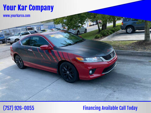 2013 Honda Accord for sale at Your Kar Company in Norfolk VA