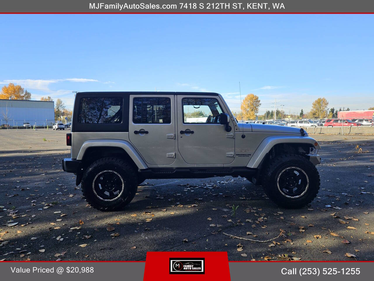 2012 Jeep Wrangler Unlimited for sale at MJ FAMILY AUTO SALES in Kent, WA