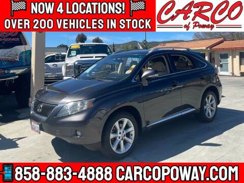 2010 Lexus RX 350 for sale at CARCO SALES & FINANCE - CARCO OF POWAY in Poway CA